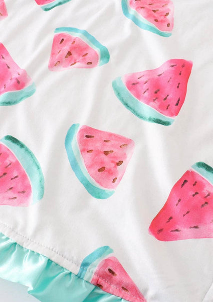 Mint Watermelon Ruffle Blanket